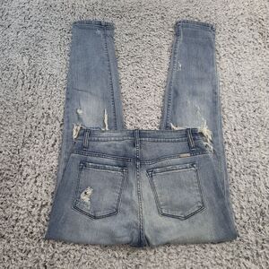 KanCan Jeans Women 24 Blue Thrashed Medium Wash Casual Skinny Stretch Normcore